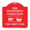 Signmission Fire Department Connection Tow Away Zone W/ Graphic, Red & White Alum Sign, 18" x 18", RW-1818-24024 A-DES-RW-1818-24024 - alternate 1